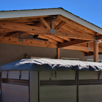 Traditional Craftmanship and Modern Rustic Patio Cover, Deck, and railing