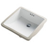 Elavo Ceramic Square Undermount Bathroom Sink, White