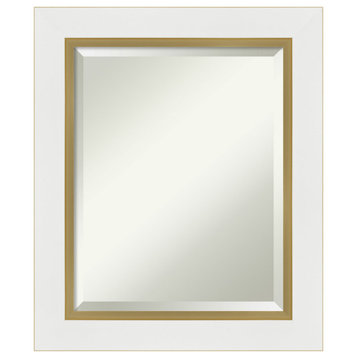 Eva White Gold Beveled Wall Mirror - 21.25 x 25.25 in.