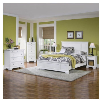 Naples Off-White Queen Bed & Nightstand with Chest