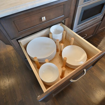 English Country/White kitchen with Cherry Island