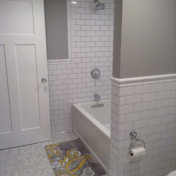 Carrara Marble & White Subway Tile Bathroom