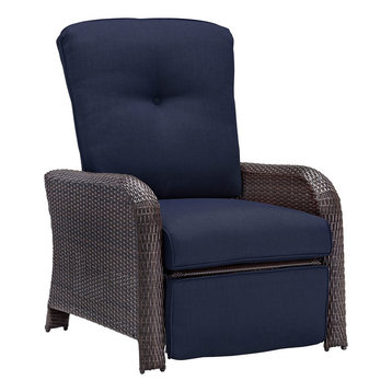Strathmere Luxury Recliner, Brown and Navy