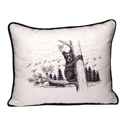 Bear Cub Climbs A Tree -  Turnbull Custom Art Decorative Pillows - Products