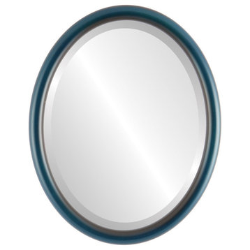 Pasadena Framed Oval Mirror, Royal Blue, 21"x25"
