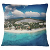 Caribbean Coast Tropical Panorama Seascape Throw Pillow, 18"x18"