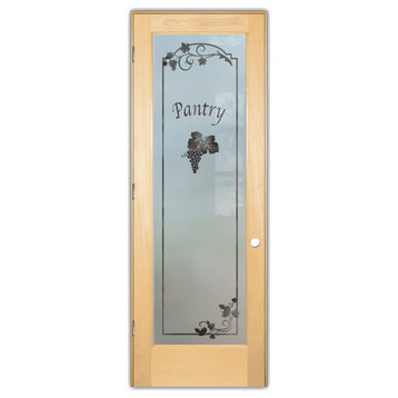 Pantry Door - Grape Cluster Grape Ivy - Maple - 30" x 80" - Knob on Right -...