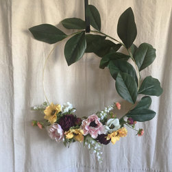 Spring Floral Hoop Wreath - Artificial Flower Arrangements