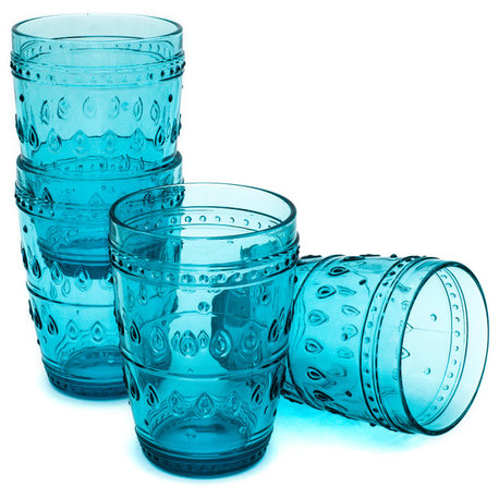 Fez Glass Hi-Ball Set of 4, Turquoise