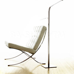 Lim Floor Lamp with Energy-Efficient LED in Silver - Lighting