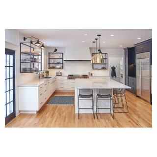 Orono MN Kitchen remodel with black and white cabinetry - Transitional ...