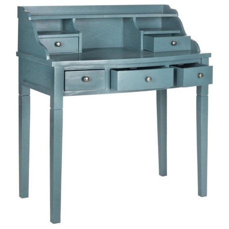 Viscor Oak Writing Desk - Teal