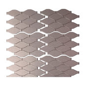 4"x6" Wavelength Matted Peel & Stick Metal Backsplash Tiles, Set of 6
