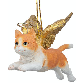 Angel Cat Ornament-Orange Tabby