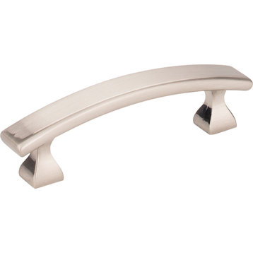 Elements 449-3 Hadly 3 Inch Center to Center Curved Square Bar - Satin Nickel