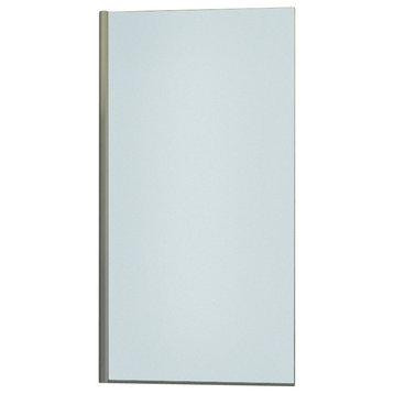 Semi-Frameless Glass Shower Door, Polished Silver Pivot, Square Corner