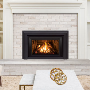 EX32 Gas Fireplace - Ultra HD Log Set, Brick Liner, Cast Plus Surround