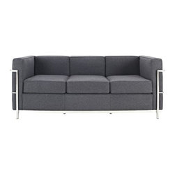 Le Corbusier LC2 Style Sofa Cashmere Dark Grey - Sofas