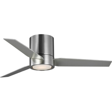 Braden 44" Reversible Walnut/Silver 3-Blade LED Indoor Hugger Ceiling Fan