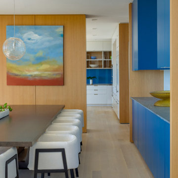Modern Dining Room with Built-In Sideboard and Cabinets