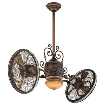 Minka Aire Traditional Gyro 42 in. LED Indoor Belcaro Walnut Ceiling Fan