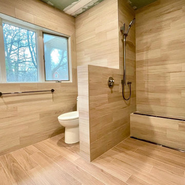 Master Bath- full tile floor & walls