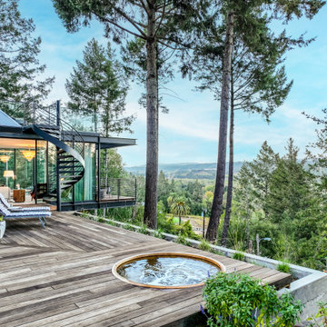Deck and Hot Tub Overlooking the Landscape