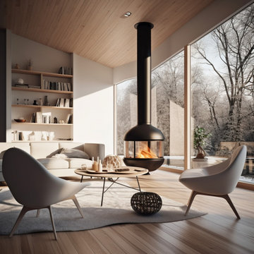 Living room where simplicity meets coziness in a delightful harmony
