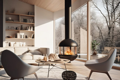 Inspiration for a scandinavian living room remodel in Other