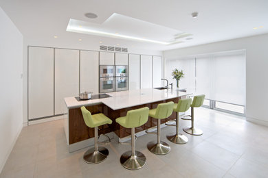 This is an example of a contemporary kitchen in Hertfordshire.