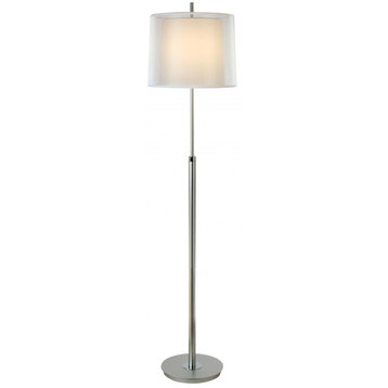 One Light Sheer Snow W/Shantung Two Tier Shade Lamp