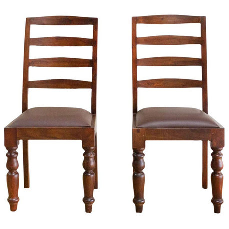 Consigned, Set of 2, Vintage Ladderback Side Chairs