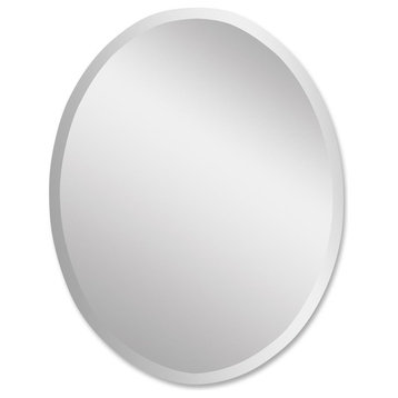 Frameless Vanity Oval Mirror, 22"x1"x28"