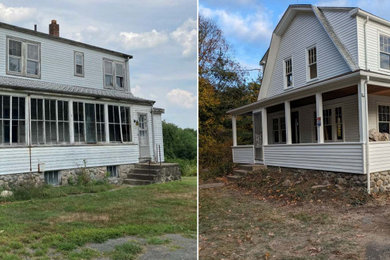 Inspiration for a country exterior home remodel in Burlington
