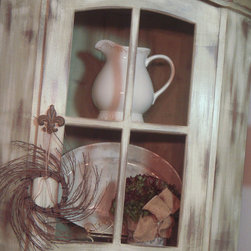 Distressed Corner Hutch - China Cabinets And Hutches