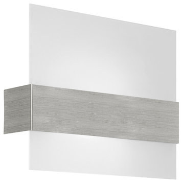 Eglo 1x100w Wall Light W/ Matte Nickel Finish & Satin Glass - 86997A