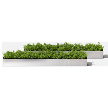 Geo Trough Planter, Stainless Steel, Two-Pack