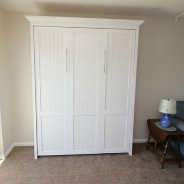 Murphy Wall Bed with Beadboard Panels and Hidden Leg