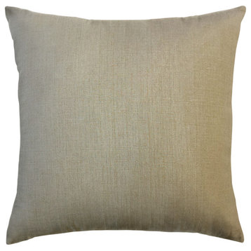 The Pillow Collection Beige Hebert Throw Pillow, 22"x22"