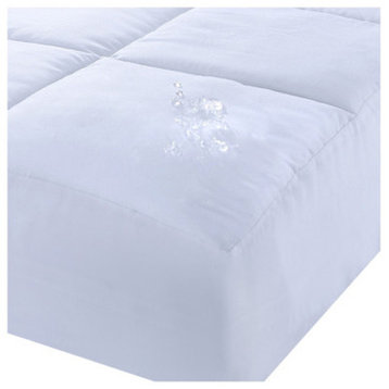 Lotus Home Microfiber Water and Stain Resistant Mattress Pad, White, Twin
