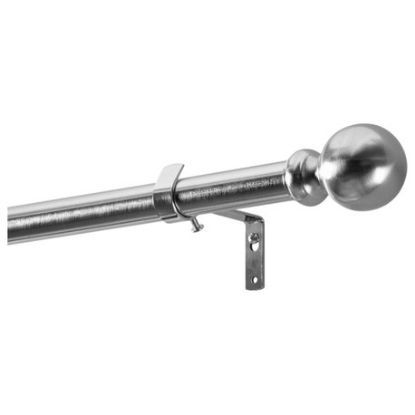 Classic Sphere Ball Extendable Metal Rod Set, 52" 144", Nickel