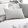 Benzara BM225192 7 Piece Queen Comforter Set with Floral Print, Gray & White