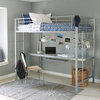 Tempo Twin Size Workstation Loft Bed Silver