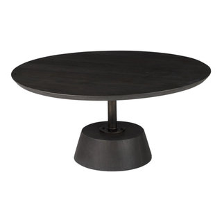 Mercana Maxwell 32 inch Round Light Wood Tabletop and Base with Gold Metal Accent Pedestal Bistro Table