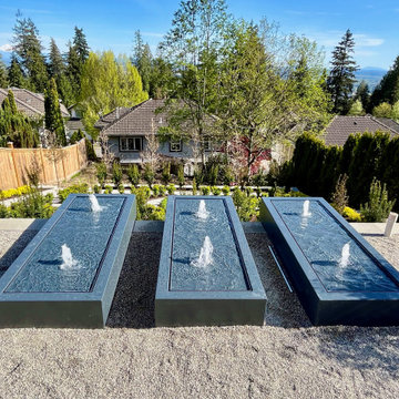Water table with fountains overlooking the lower garden