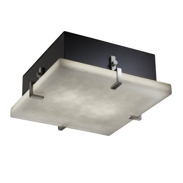 Clouds Clips 16" Square Flush-Mount, Brushed Nickel, 13W Fluorescent