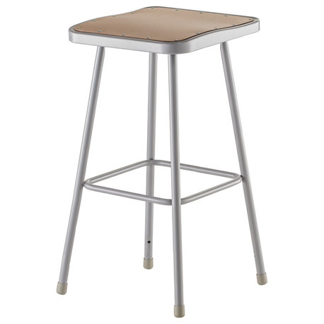 NPS 30" Heavy Duty Square Seat Steel Stool, Grey