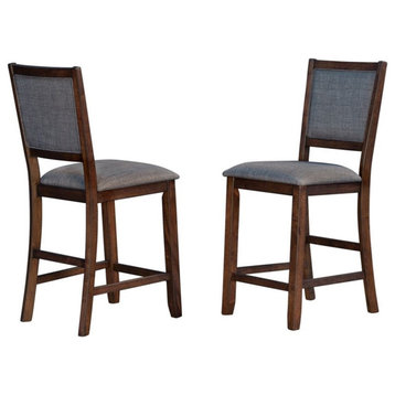 A-America Chesney 25" Counter Stool in Falcon Brown (Set of 2)