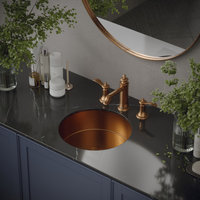 Karran Cinox Stainless Steel Round Undermount Sink, Brushed Copper