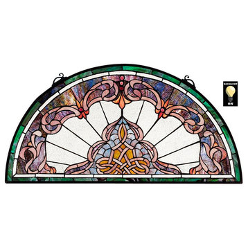 Lady Astor Demi-Lune Stained Glass Window